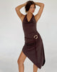 Bilder von Ruebelle Asymmetrisches Midikleid mit Rundhalsausschnitt in Mocca