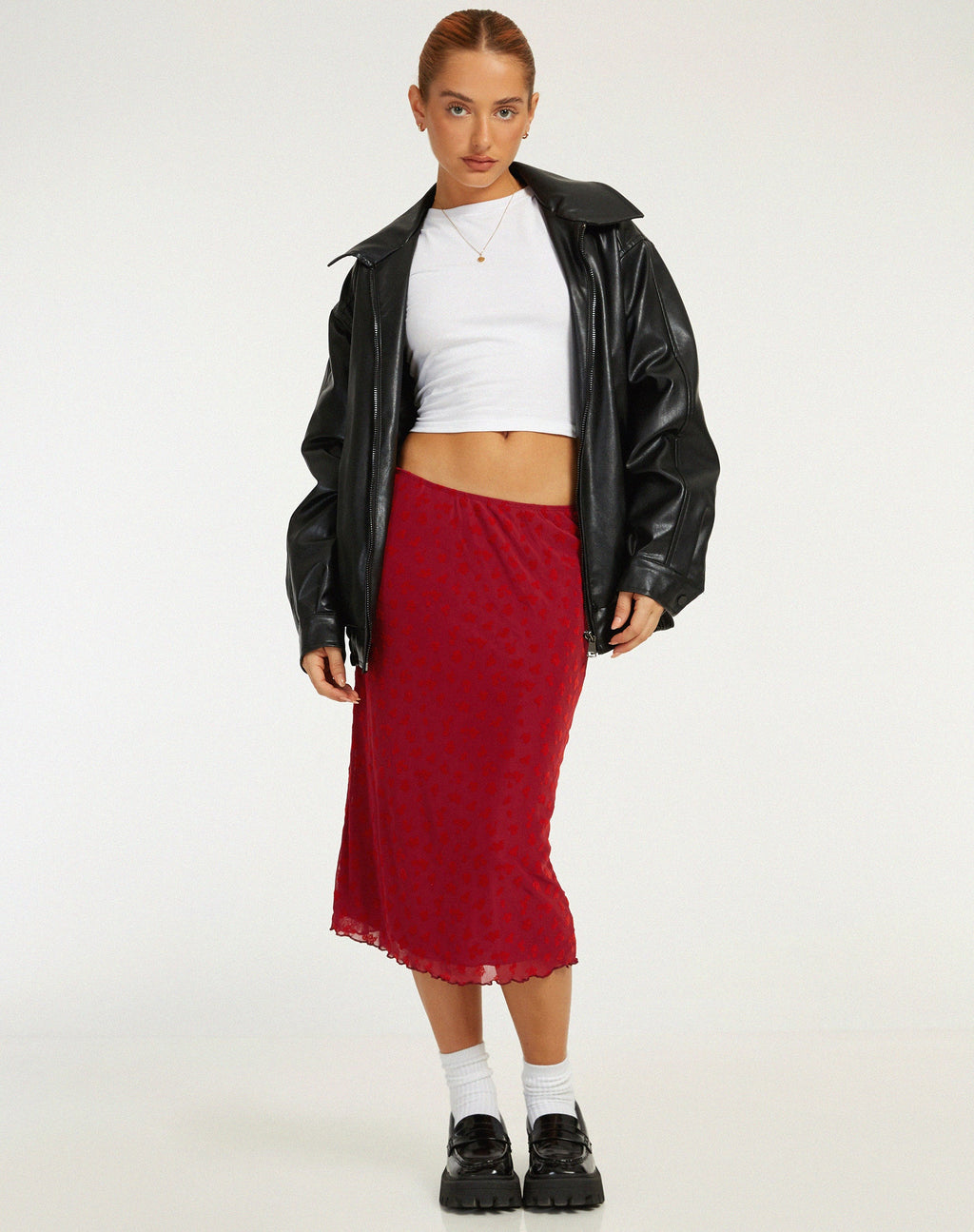 Rujha Midirock aus rotem Flock-Mesh