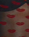 Lippen Flock Schwarz