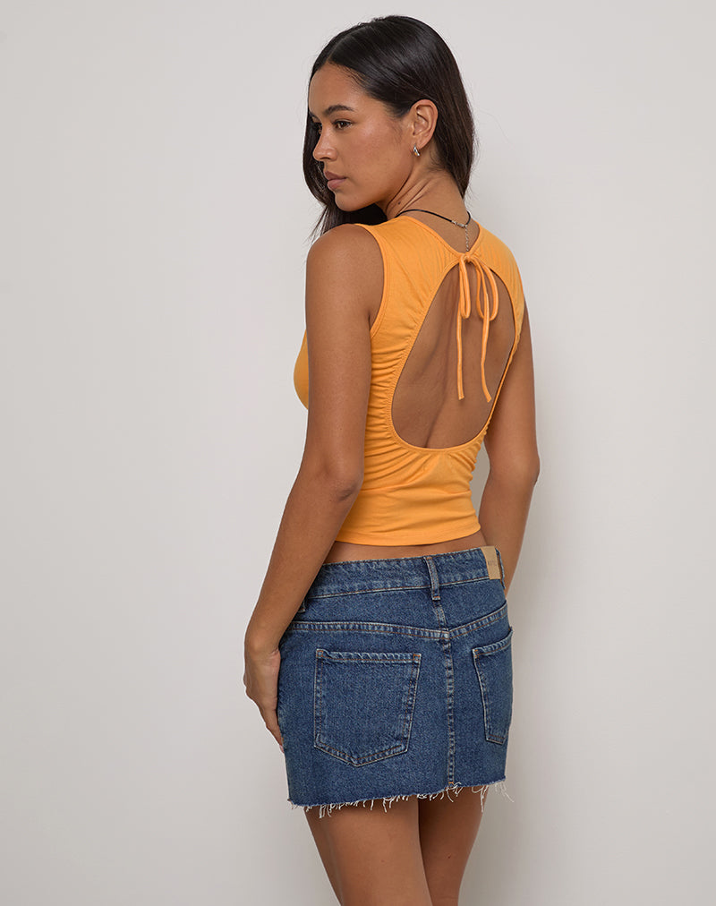Runaba Rückenfreies Tank-Top in verblasstem Orange