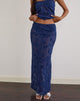 Image of Alphia Maxi Skirt in Sequin Knit Navy