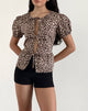 Bild von Ryota Tie Front Bluse in Leopard Sandstorm