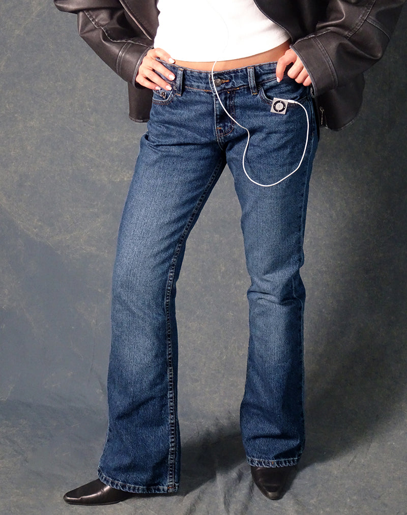 Bild von Rigid Low Rise Flare Jeans In Mid Blue Gebraucht