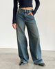 Bild von Roomy Extra Wide Jeans in Braun Blau Acid