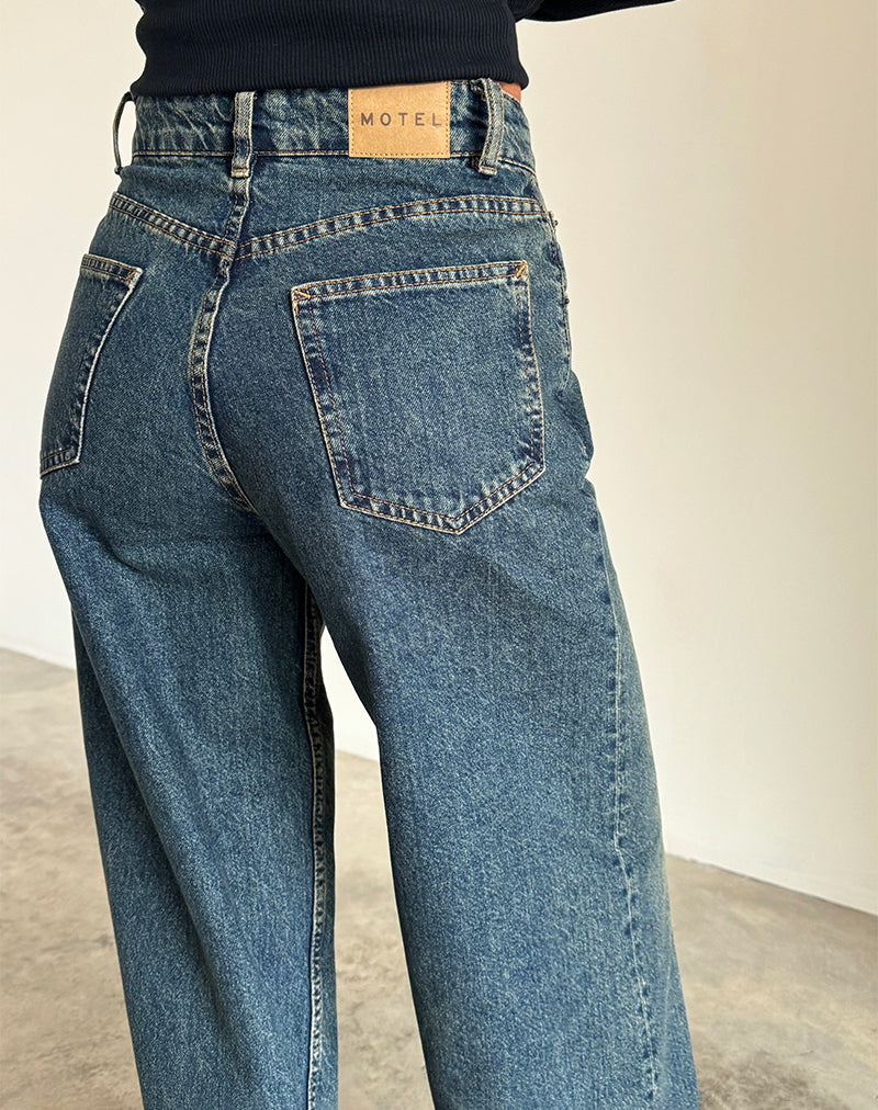 Bild von Roomy Extra Wide Jeans in Braun Blau Acid