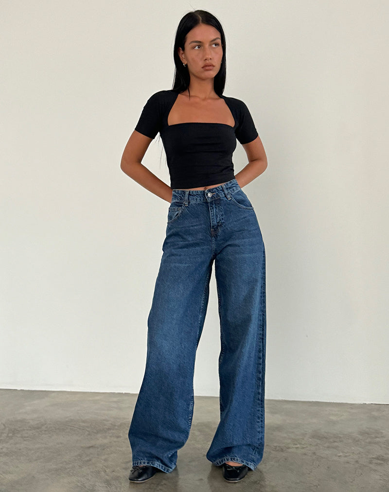 Bild von Roomy Extra Wide Jeans in Mid Blue Used