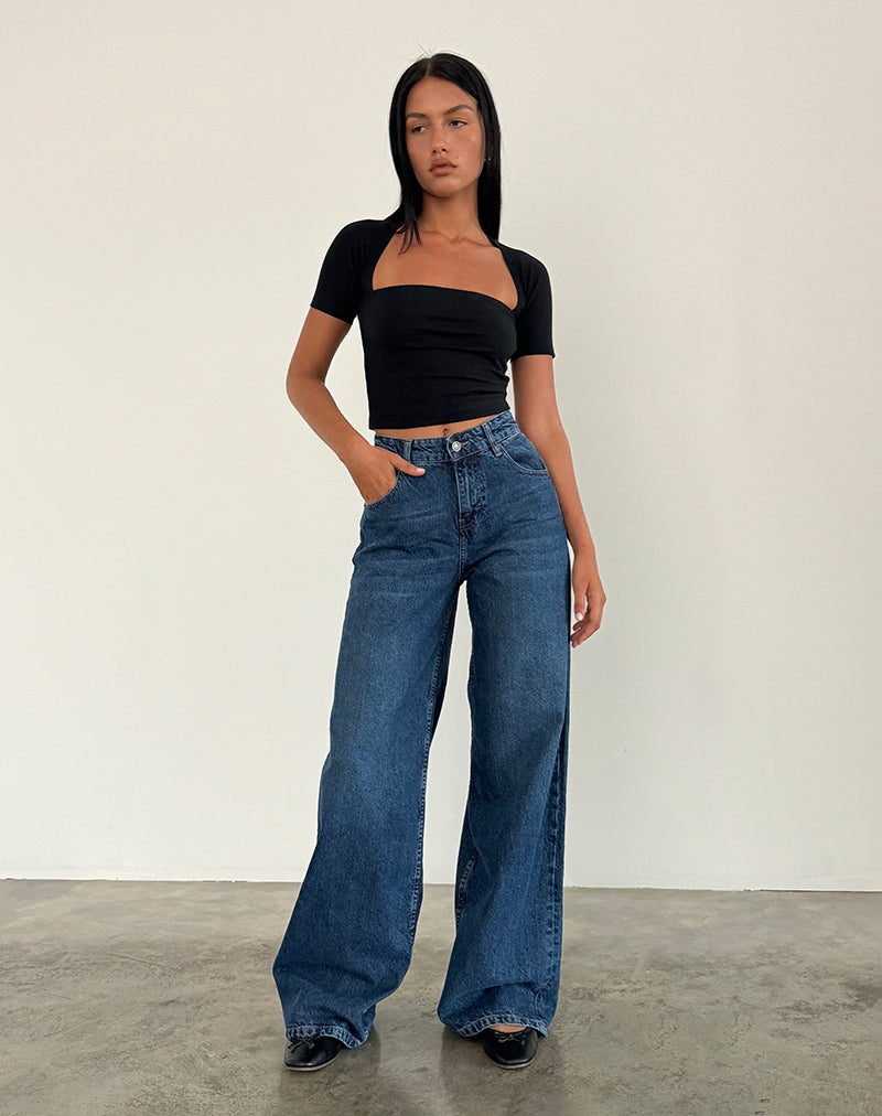 Bild von Roomy Extra Wide Jeans in Mid Blue Used
