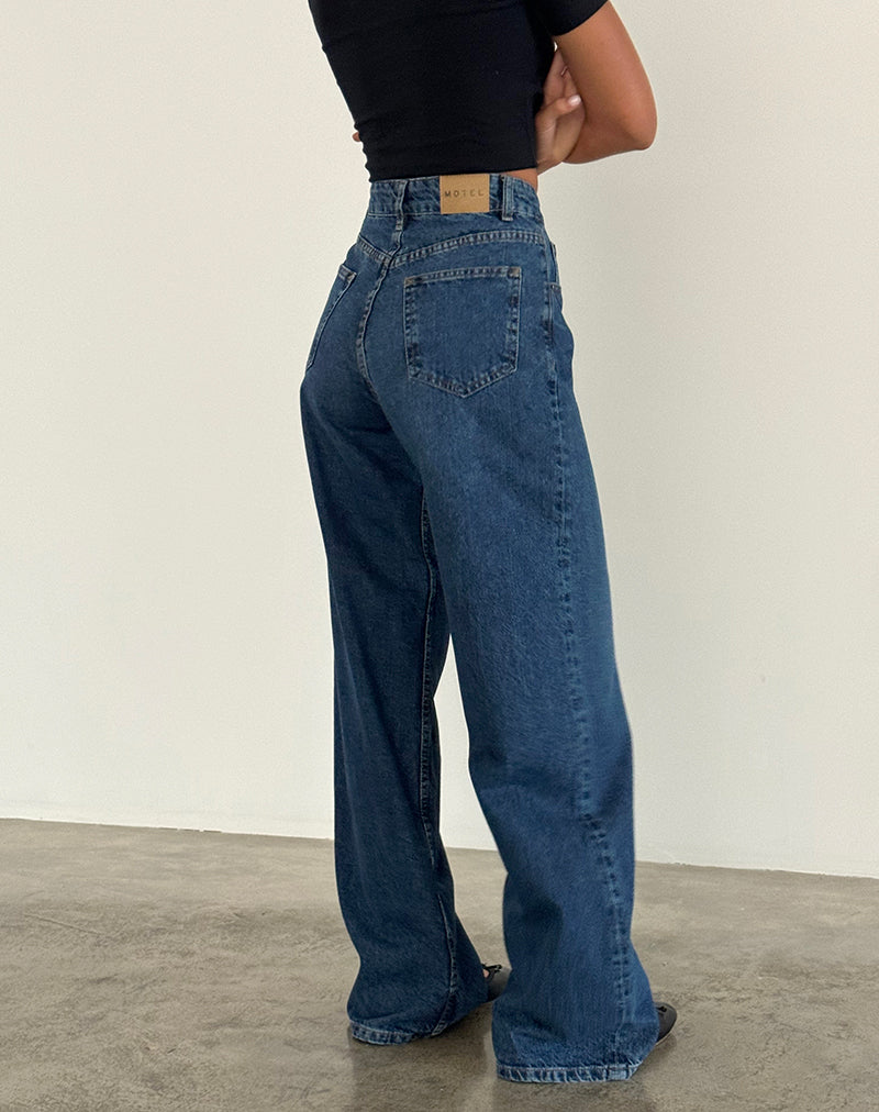 Bild von Roomy Extra Wide Jeans in Mid Blue Used