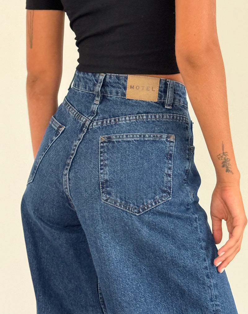 Bild von Roomy Extra Wide Jeans in Mid Blue Used