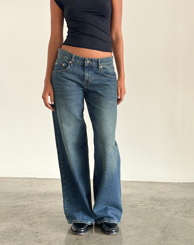 Bild von Roomy Extra Wide Low Rise Jeans in Hellblau
