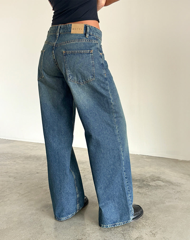 Bild von Roomy Extra Wide Low Rise Jeans in Hellblau