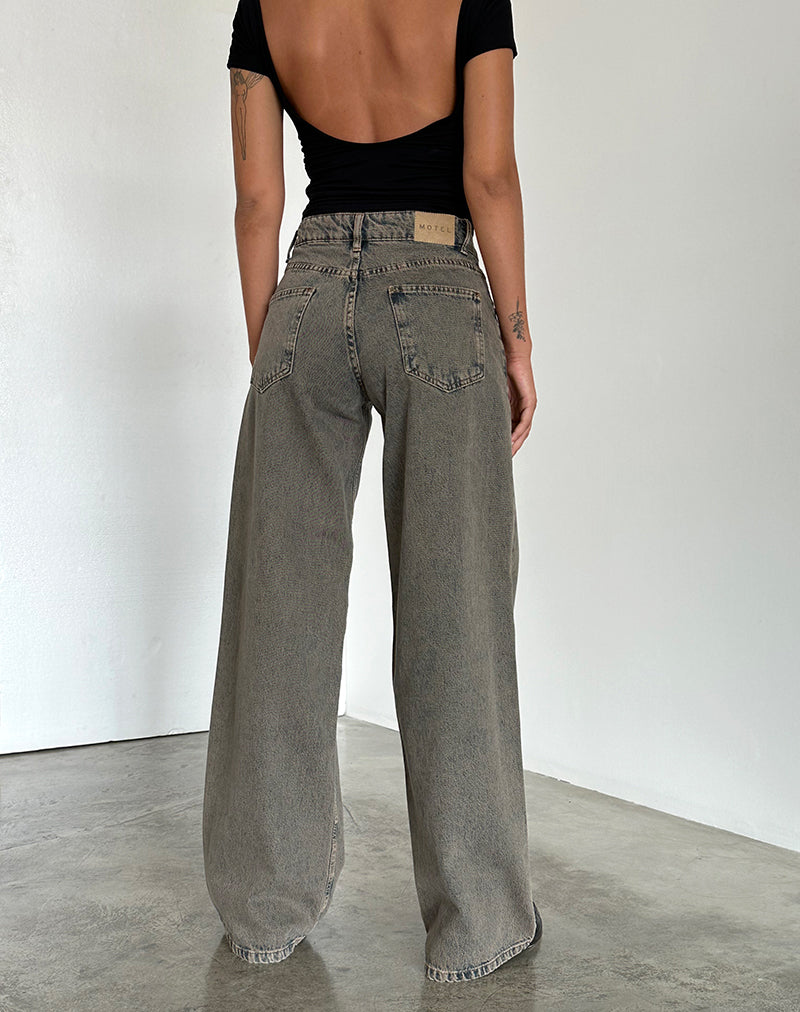 Bild von Roomy Extra Wide Low Rise Jeans in Earthy Blue
