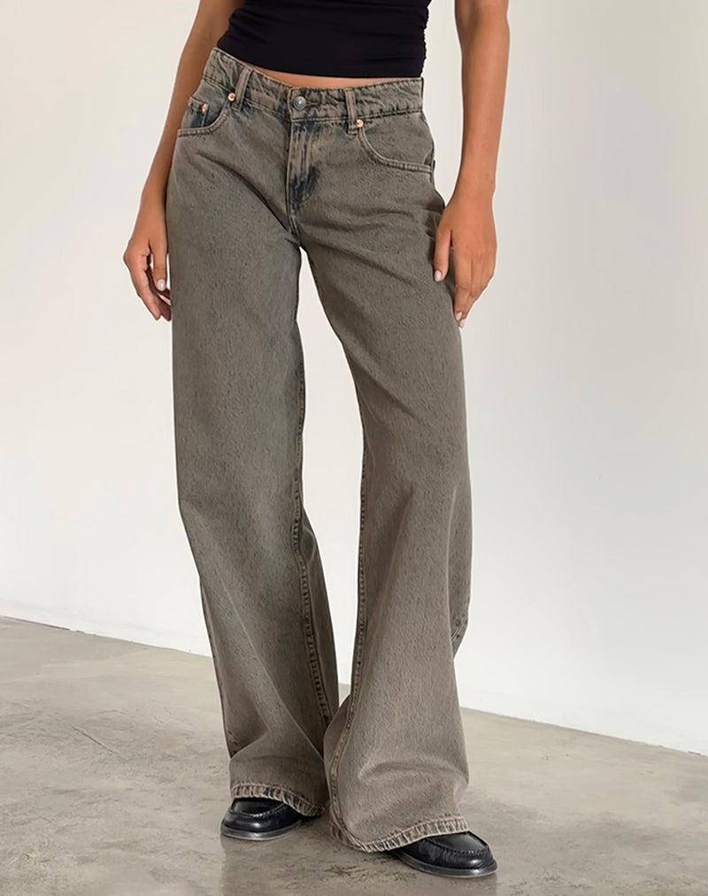Bild von Roomy Extra Wide Low Rise Jeans in Earthy Blue