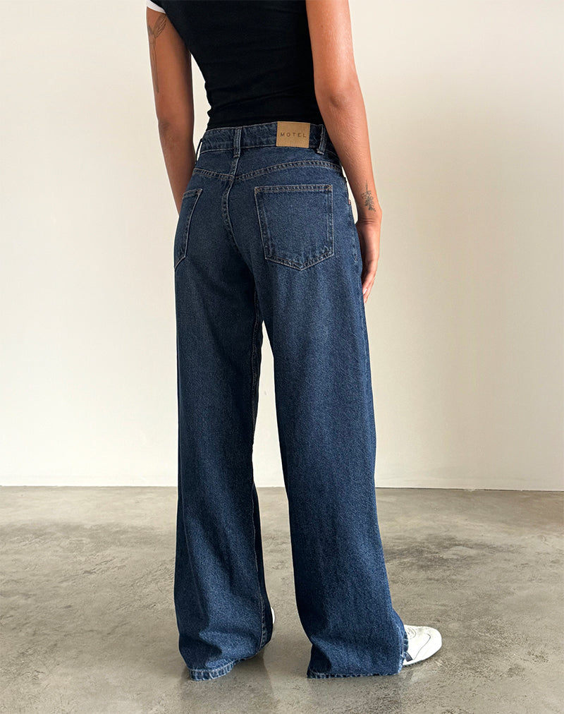Bild von Roomy Extra Wide Low Rise Jeans in Mid Indigo Blue