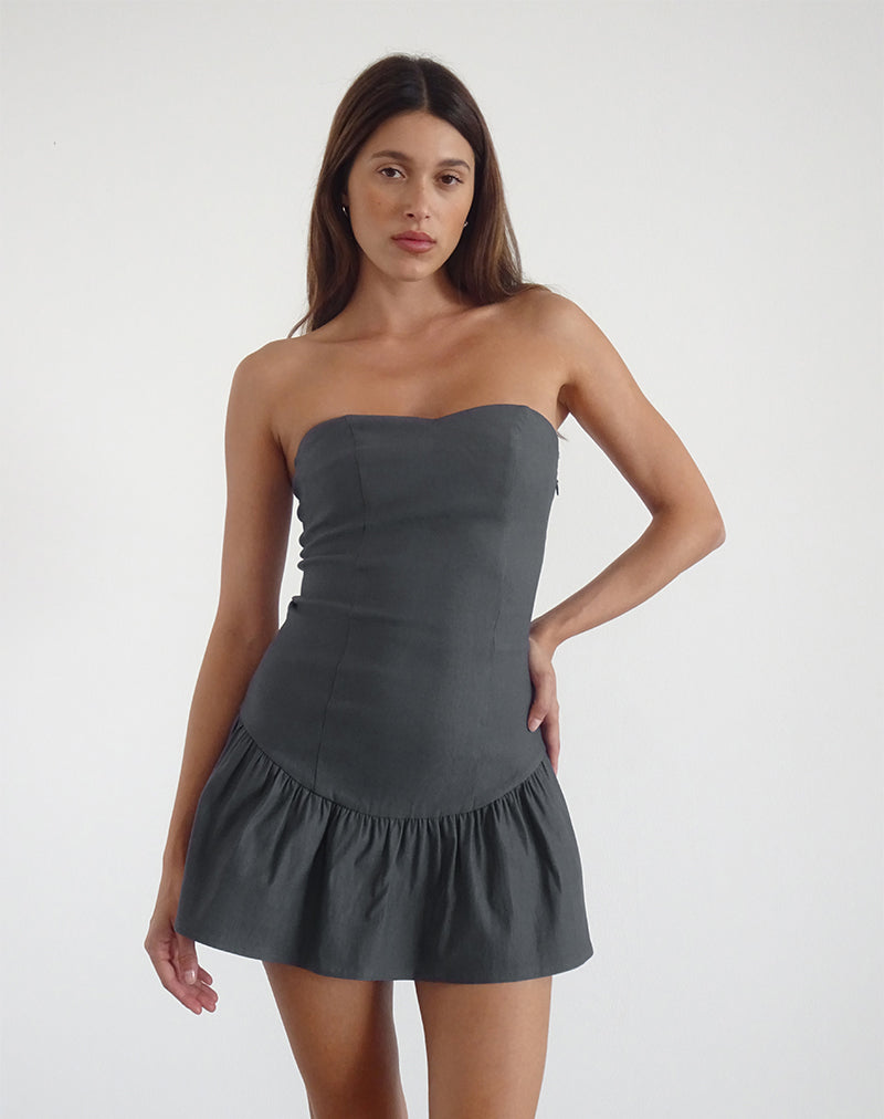 Image of Sabina Bandeau-Minikleid in Anthrazit
