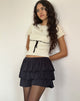 Image of Sabine Top in Beige mit schwarzem Einband