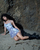 Image of Sabit Mesh-Minikleid aus bedruckter Perlmuttschale