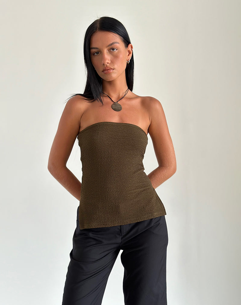 Bild von Sadi Tube Top in Textured Chocolate
