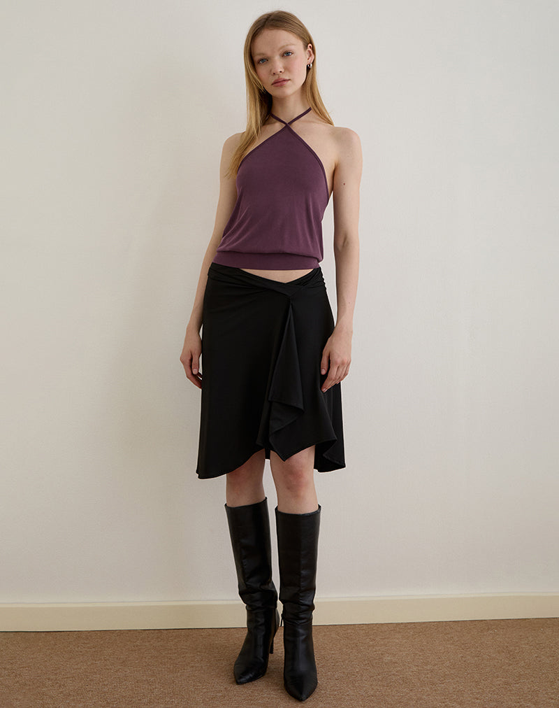 Bild von Saerin Halter Top aus Cupro Deep Purple
