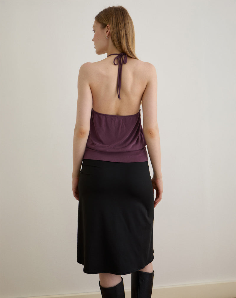 Bild von Saerin Halter Top aus Cupro Deep Purple