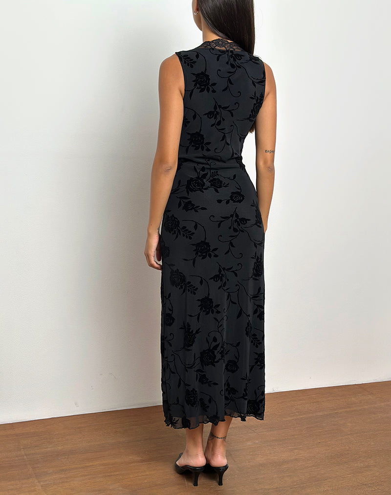 Image of Saga Midikleid in Rosenflock Schwarz
