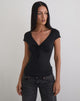 Image of Saiba Cap Sleeve Top aus Cupro Schwarz