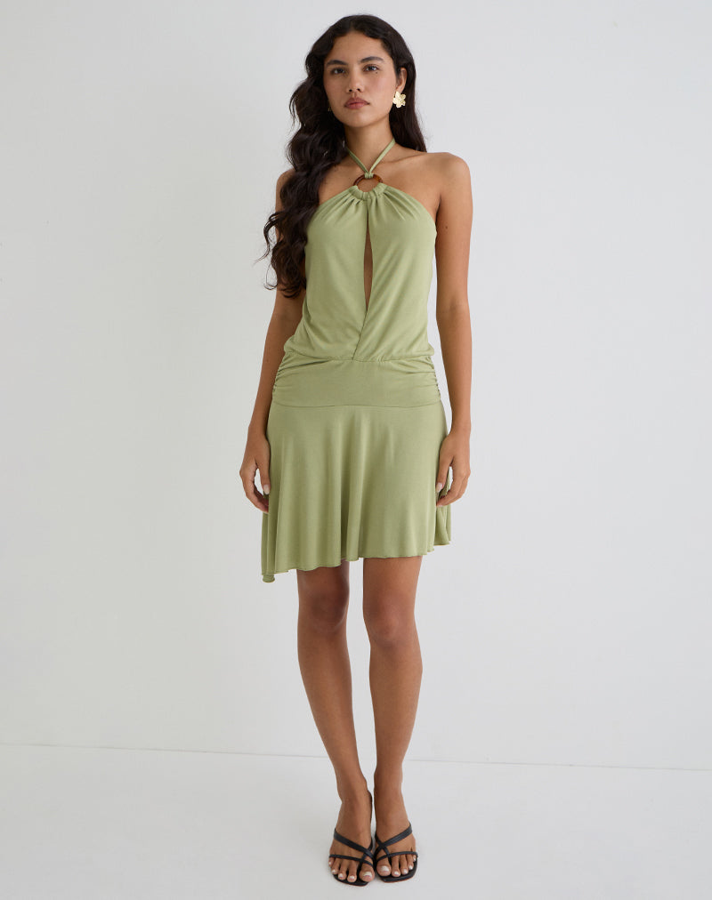 Bild von Saira Neckholder-Minikleid in Salbei
