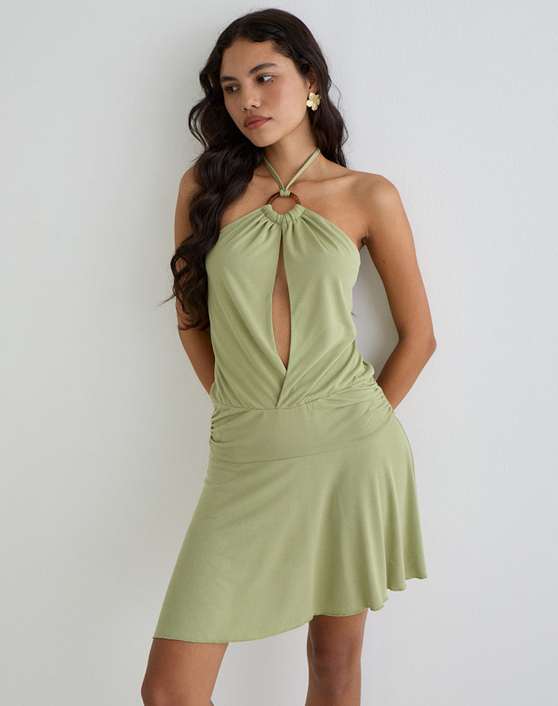 Bild von Saira Neckholder-Minikleid in Salbei