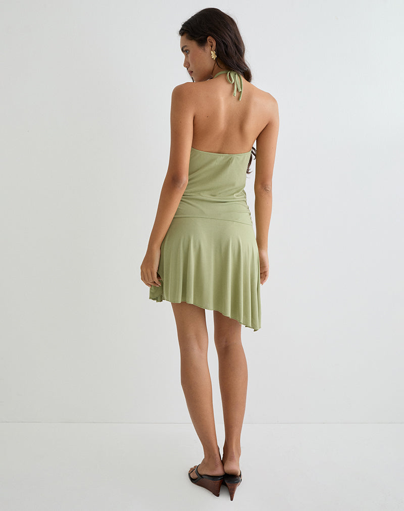 Bild von Saira Neckholder-Minikleid in Salbei
