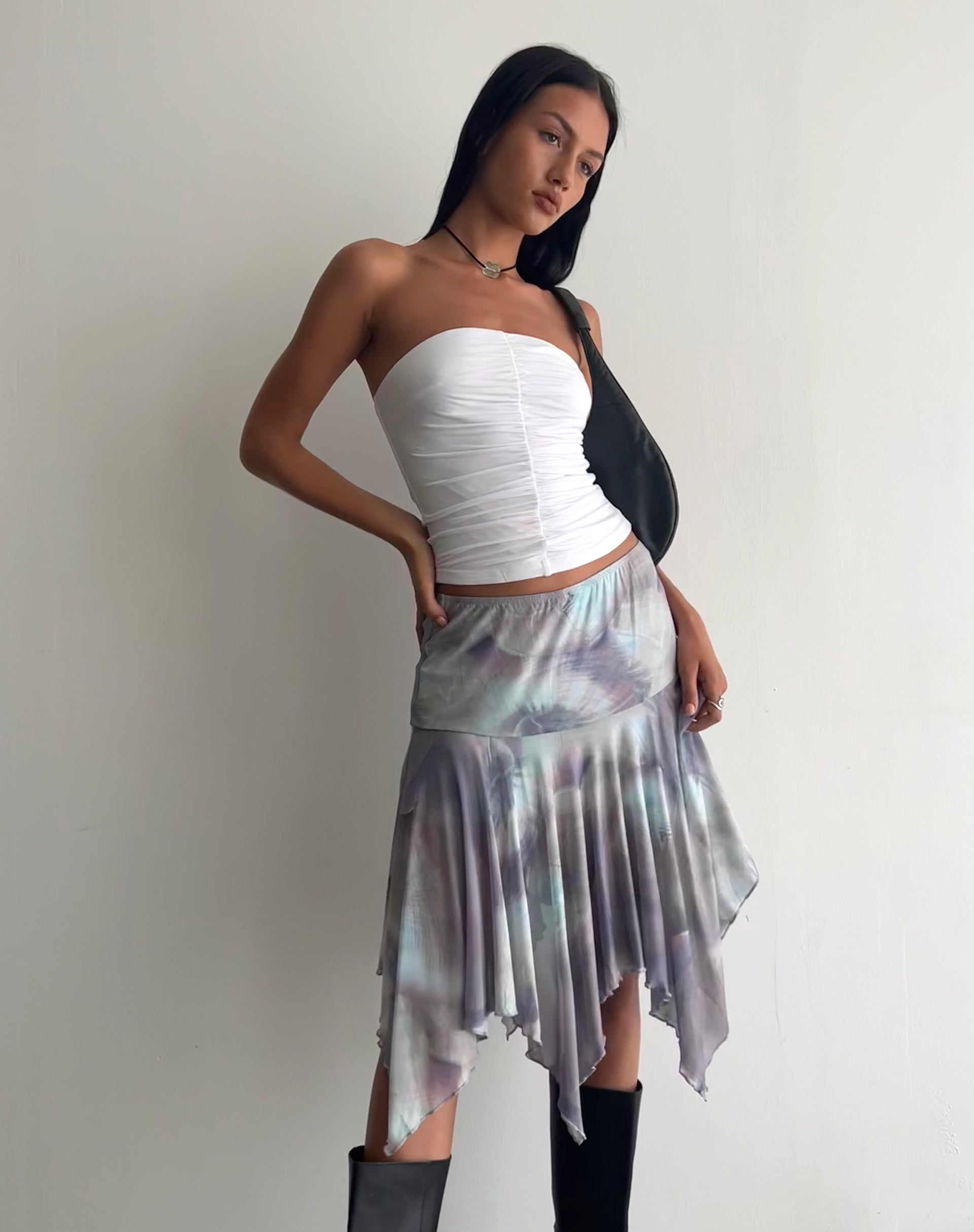 Bild von Jovali Midirock mit niedriger Taille aus Mesh mit Perlmuttdruck