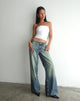 Bild von Roomy Extra Wide Low Rise Jeans in Extreme Blue Green