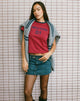 Bild von Sakha Boxy Top in Adrenalin Rot mit blauem New York Druck