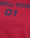 Adrenalin Rot mit blauem New York-Aufdruck