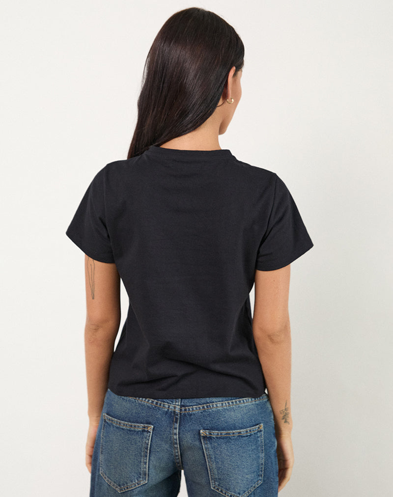 Image of Sakha Top in Schwarz mit I Love WFH-Slogan