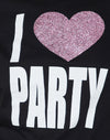 Schwarzer I Love Party Druck