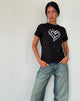 Bild von Saki Tee in Schwarz mit Love Tie Dye