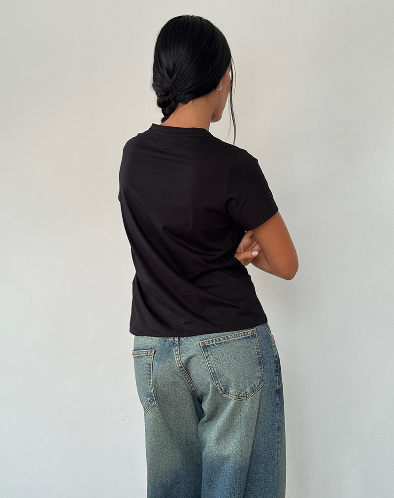 Bild von Saki Tee in Schwarz mit Love Tie Dye