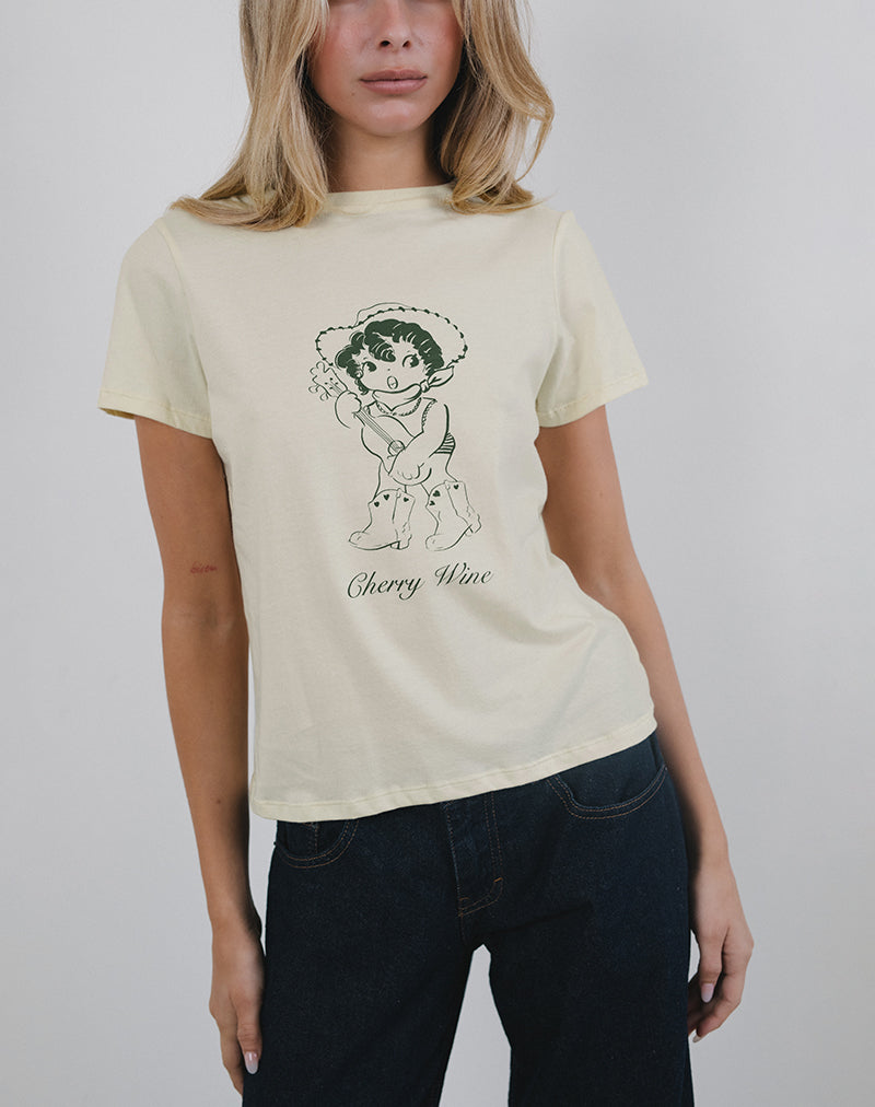 Bild von Saki Tee in Buttermilch mit Kirschweindruck