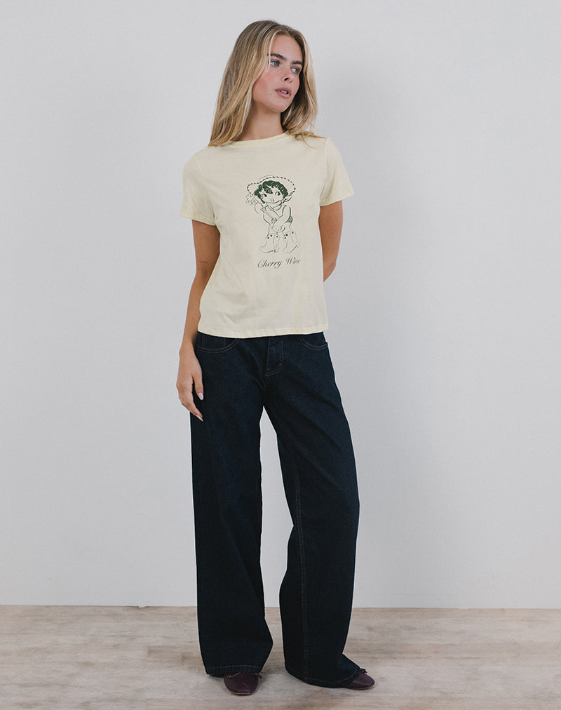 Bild von Saki Tee in Buttermilch mit Kirschweindruck