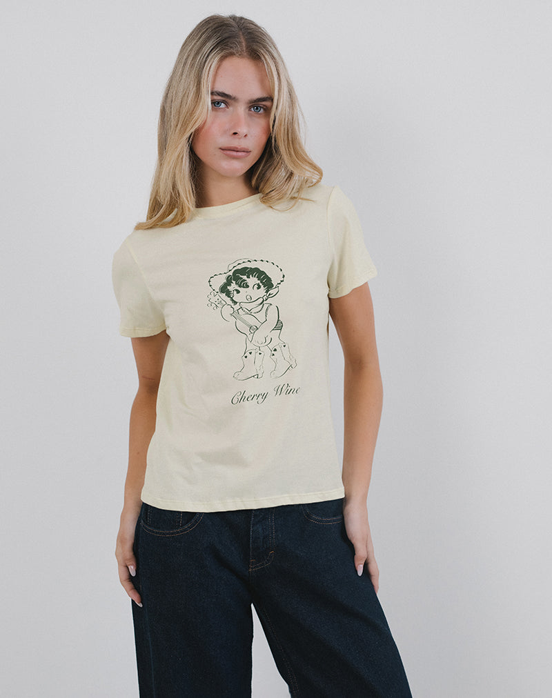 Bild von Saki Tee in Buttermilch mit Kirschweindruck