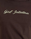 Schokoladenbraun mit Girl Intuition Druck