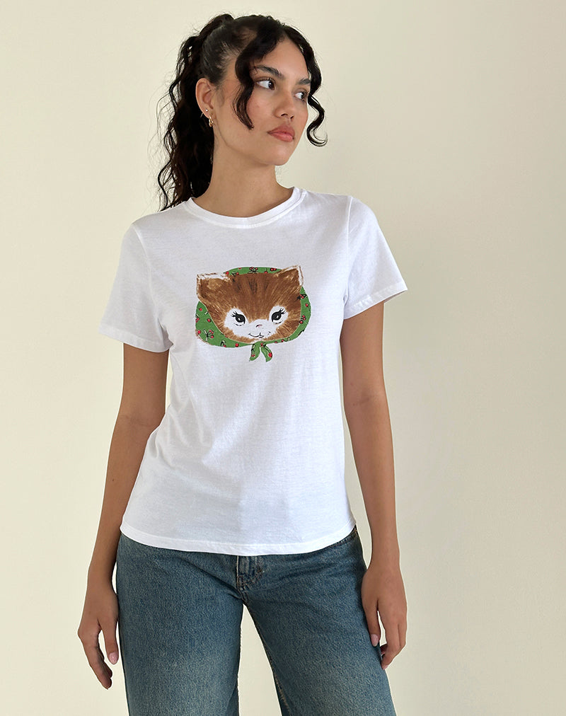 Bild von Saki Weißes Tee mit Kitty-Aufdruck