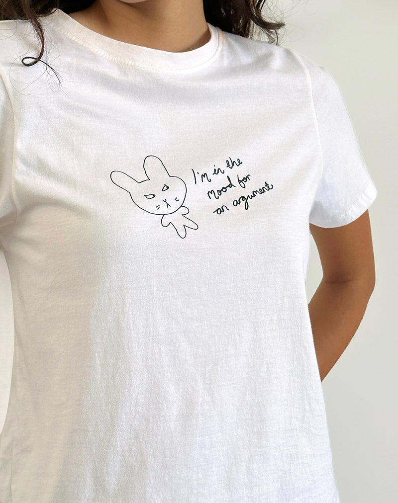 Bild von Saki Tee in Weiß Argument Mood Print