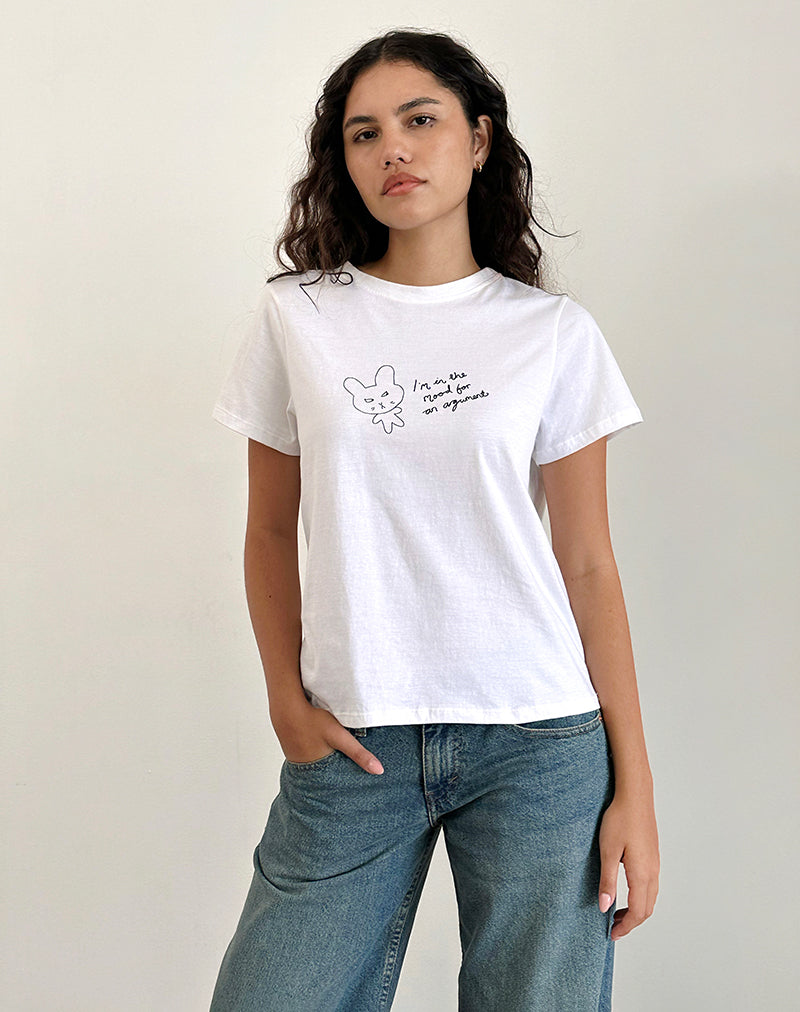 Bild von Saki Tee in Weiß Argument Mood Print