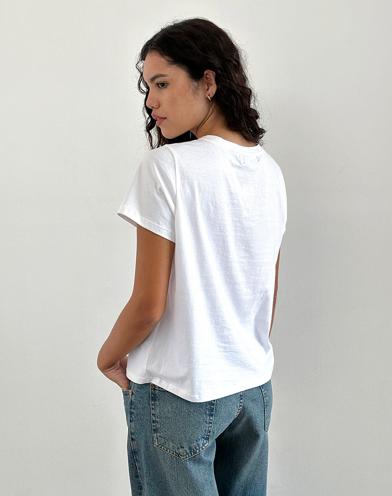 Bild von Saki Tee in Weiß Argument Mood Print