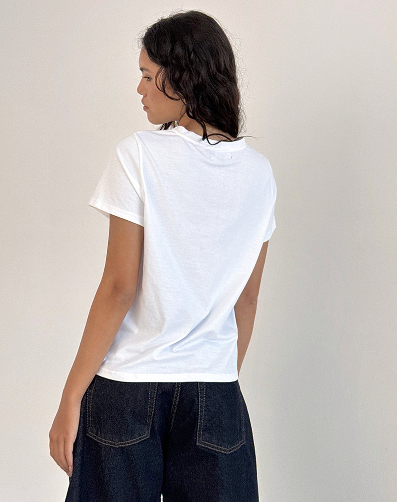 Bild von Saki Tee in Weiß mit Royal Red Euro Summer