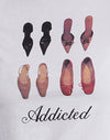 Weiß mit Shoe Addicted Druck