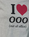 Grau meliert mit I Love OOO Grafik