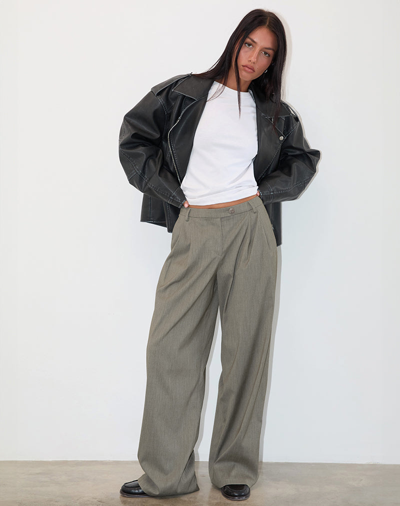 Sakira Tailored Trouser in Khaki Grau