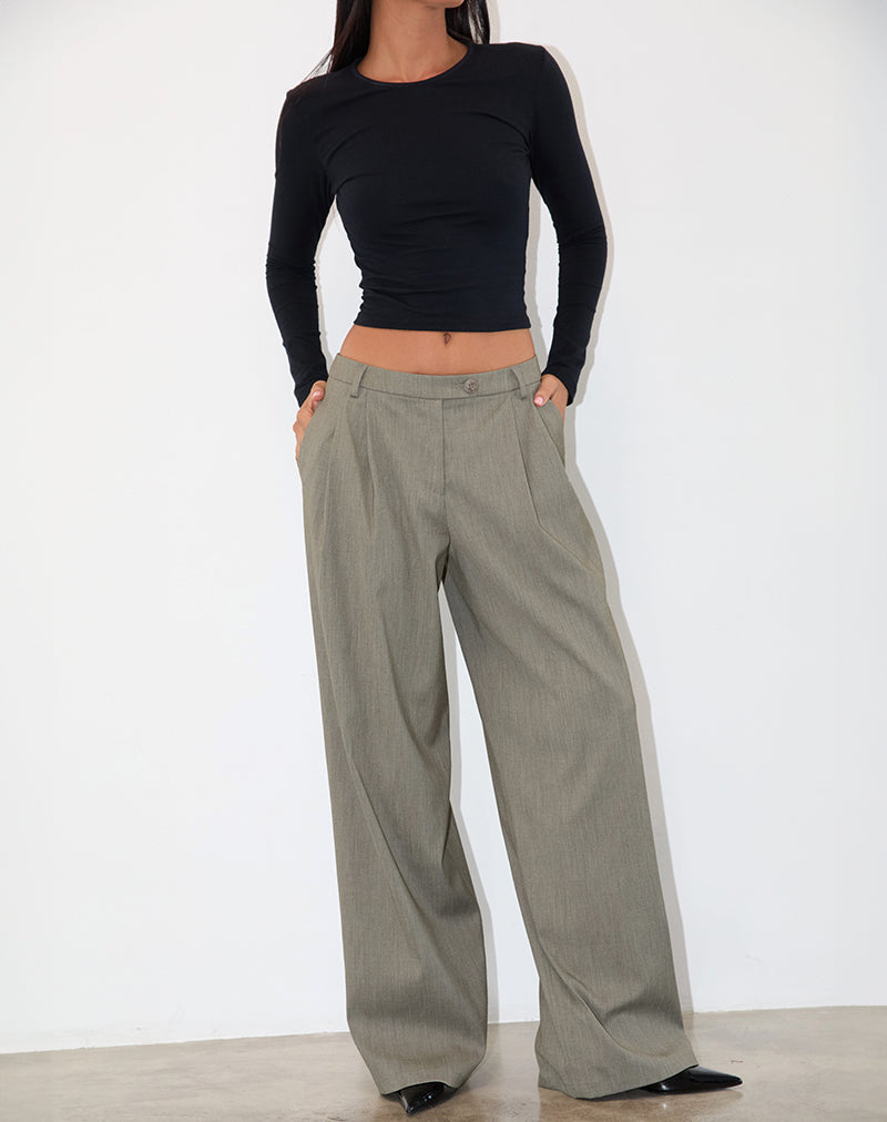 Sakira Tailored Trouser in Khaki Grau